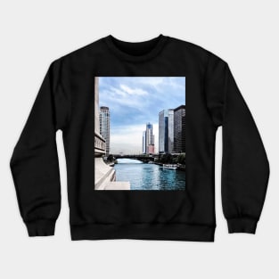 Chicago IL - View From Michigan Avenue Bridge Crewneck Sweatshirt